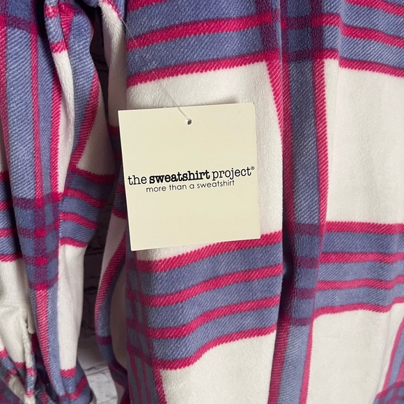 The Sweatshirt Project Pastel Plaid Button Front Shacket W/Pockets! Medium NWT - Picture 5 of 9